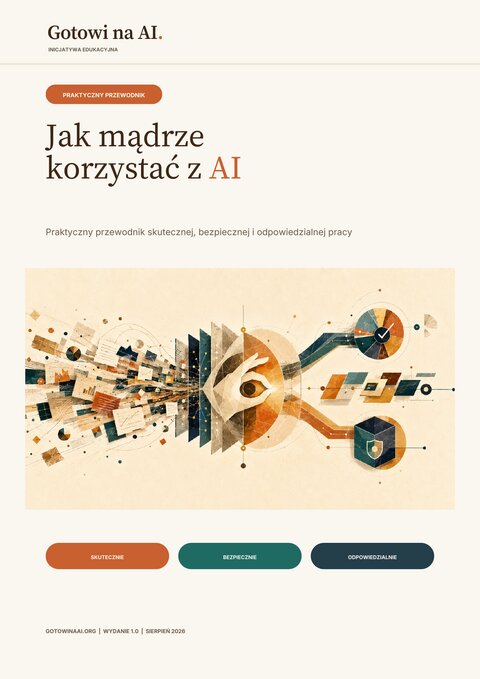 Jak mądrze korzystać z AI — okładka przewodnika